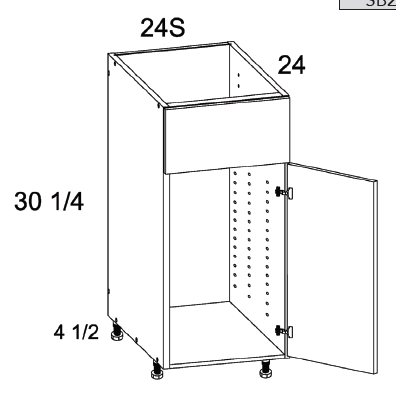 US Cabinet Depot SB24S One Door with False Front Sink Bases, Altaeuro