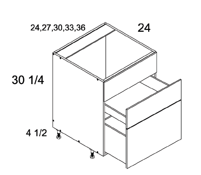 US Cabinet Depot RB3DB Altamax Two Drawer Range Bases with One False Front, Altaeuro
