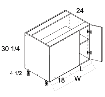 US Cabinet Depot BBC Full Height Two Door Blind Bases, Altaeuro