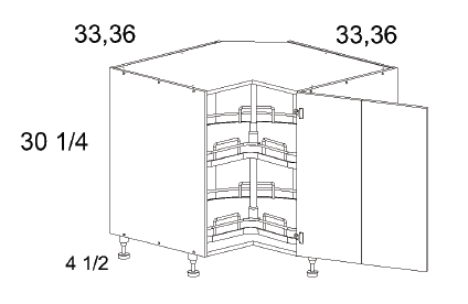 US Cabinet Depot LSB Base Easy Reach with Lazy Susan Tray, Altaeuro