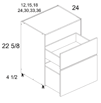 US Cabinet Depot DDR2DB Altamax Two Drawer Desk Bases, Altaeuro