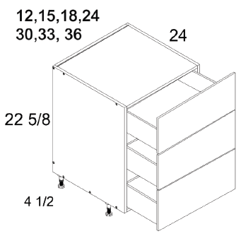 US Cabinet Depot DDR3DB Altamax Three Drawer Desk Bases, Altaeuro
