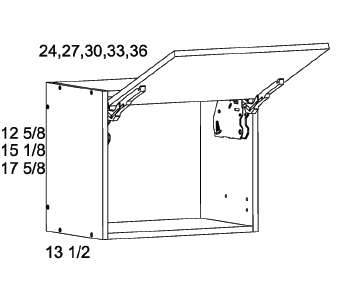 US Cabinet Depot WFD 13.5" Deep Blum Aventos Flip Up Door Wall Cabinets, Altaeuro