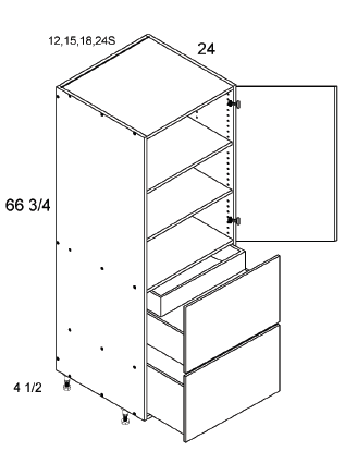 US Cabinet Depot T2DBID Altamax Tall One Door Two Drawer with One Inner Drawer Utility Cabinets, Altaeuro