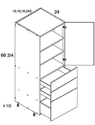 US Cabinet Depot T3DB Altamax Tall One Door Three Drawer Utility Cabinets, Altaeuro