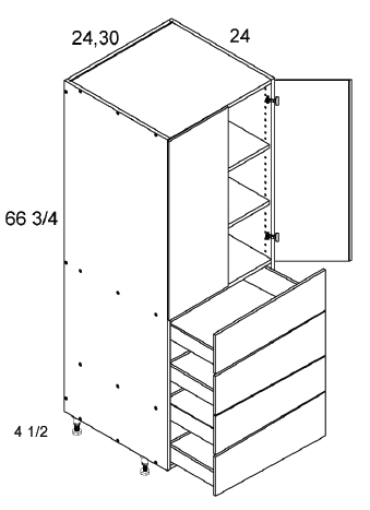 US Cabinet Depot T4DB Altamax Tall Two Door Four Drawer Utility Cabinets, Altaeuro