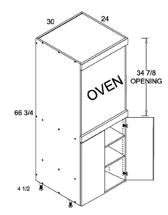 US Cabinet Depot TOS3072FH Tall Single Oven Full Height Two Door Utility Cabinet, Altaeuro