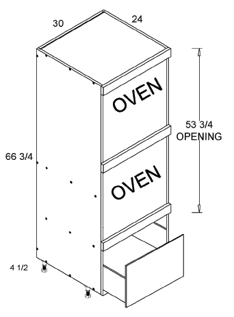 US Cabinet Depot TOD3072 Altamax Tall Double Oven One Drawer Utility Cabinet, Altaeuro