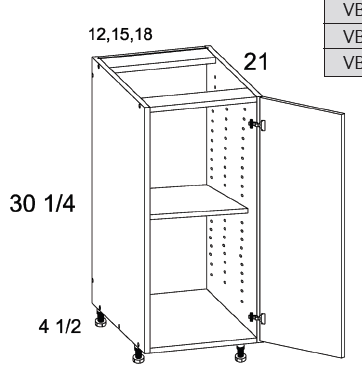 US Cabinet Depot VB Full Height One Door Vanity Bases, Altaeuro