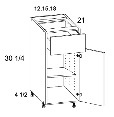 US Cabinet Depot VB Altamax One Door One Drawer Vanity Bases, Altaeuro