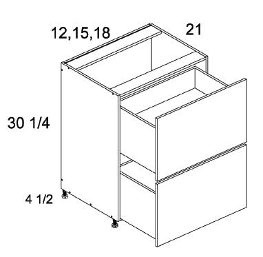 US Cabinet Depot 2VDB Altamax Two Drawer Vanity Bases, Altaeuro