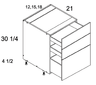 US Cabinet Depot 3VDB Altamax Three Drawer Vanity Bases, Altaeuro