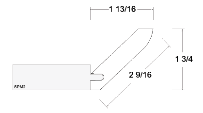 US Cabinet Depot ACM8 1-3/4" Angle Crown Moulding, Altaeuro