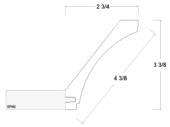 US Cabinet Depot LCVE8 3-3/8" Cove Crown Moulding, Altaeuro