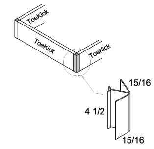 US Cabinet Depot CORNER-PVC PVC Toe Kick Corner Connector, Altaeuro