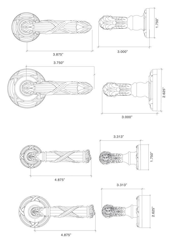 Von Morris 9822/52262 Small Ribbon & Reed Lever With Large Ribbon & Reed Rose,Entry Mortise