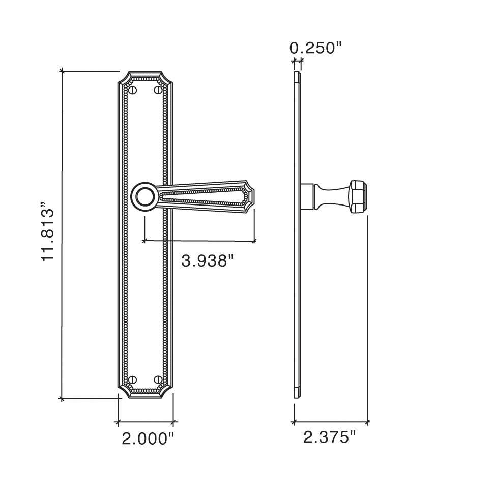 Von Morris 98181 Weave Escutcheon Sets With Weave Lever, Entry Mortise