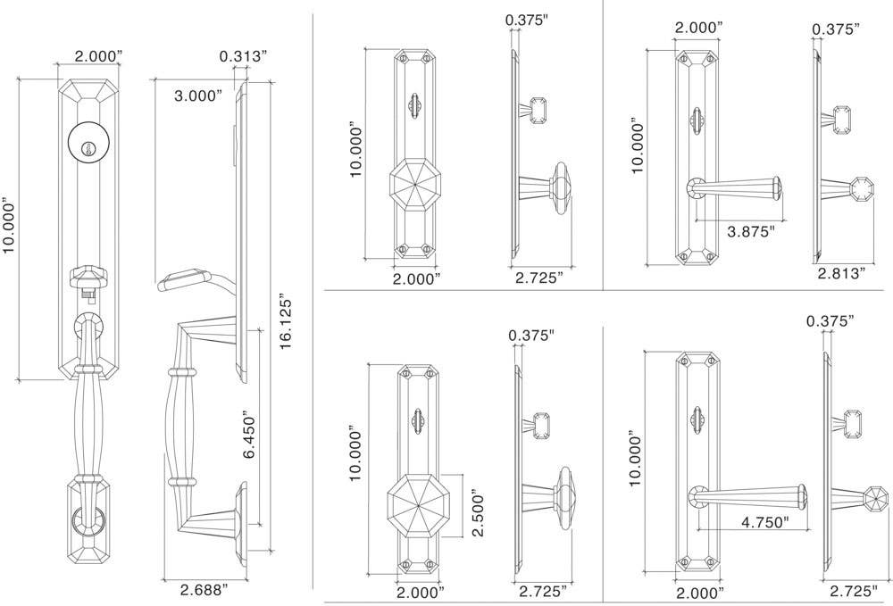 Von Morris 97390 Moorestown Handleset With Small Knob, Bright Chromium Plated