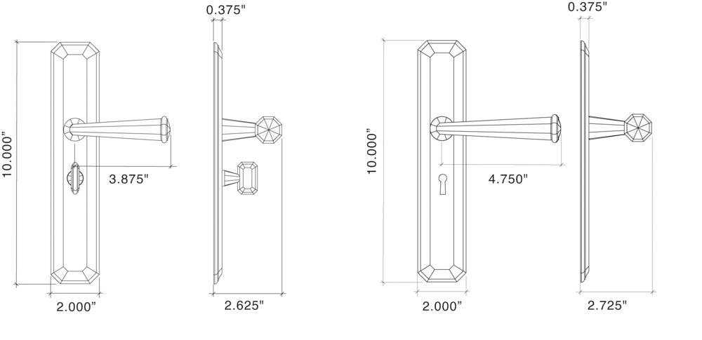 Von Morris 9190 Moorestown Escutcheon Sets With Large Moorestown Knob, Entry Mortise