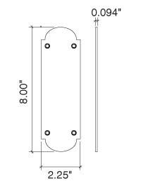 Von Morris 840 Small Newtown Escutcheon Plate with Marine Grade