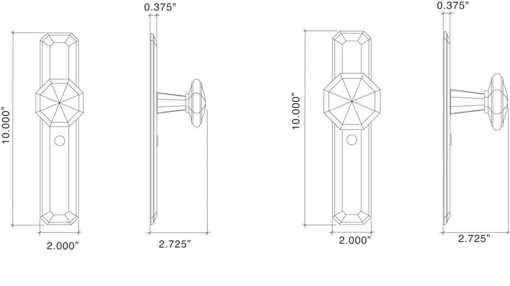 Von Morris 8192 Moorestown Escutcheon Sets With Small Moorestown Knob, Tubular Latch Sets