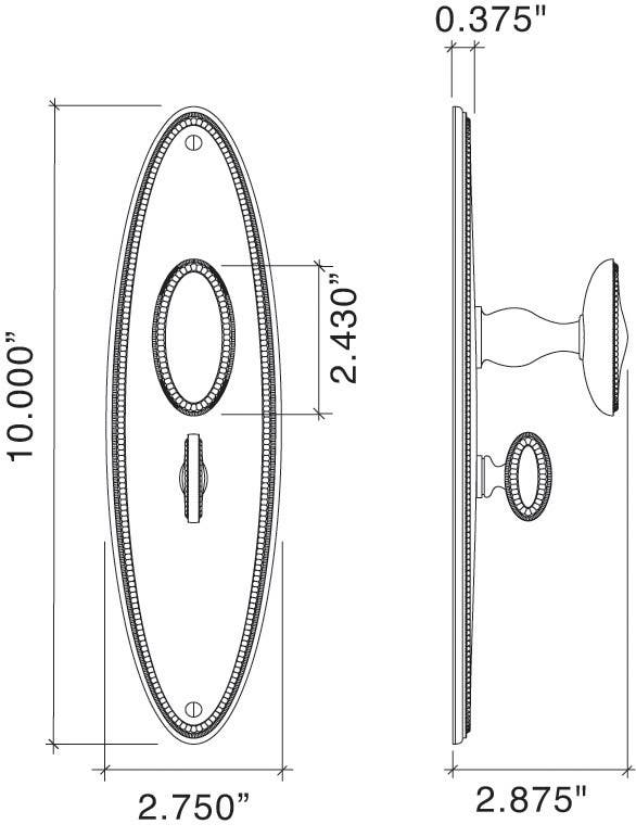 Von Morris 8171 Beaded Escutcheon Set With Beaded Lever, Tubular Latch Sets