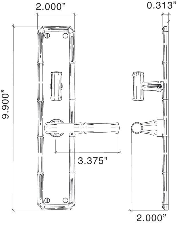 Von Morris 8151 Bamboo Escutcheon Set With Bamboo Lever, IML Mortise Sets