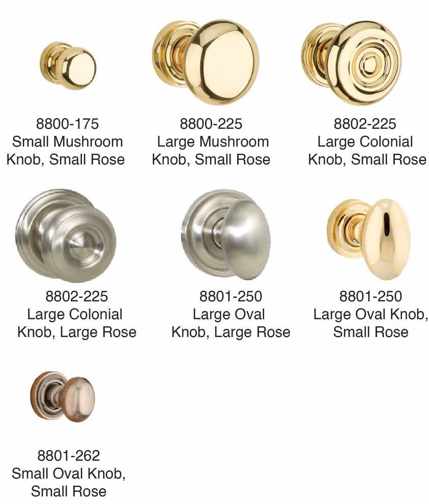 Von Morris 8130 Westown Escutcheon Sets With Large Oval Knob, Tubular Latch Sets