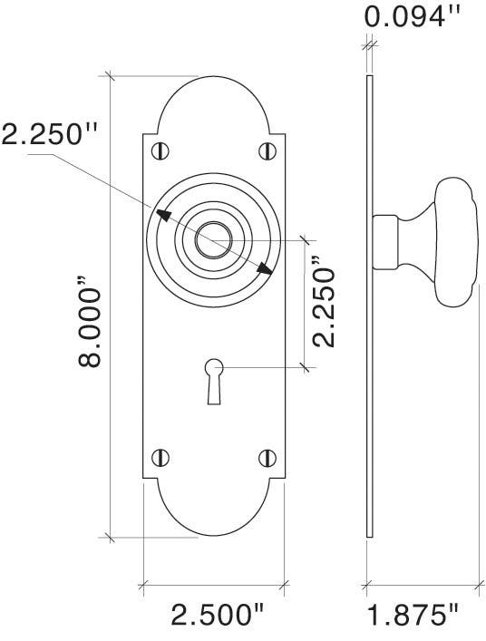 Von Morris 8100 Abington Oval Knob