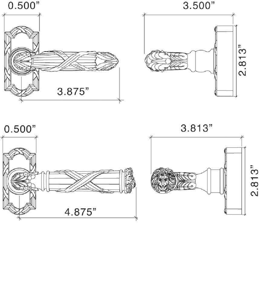Von Morris 700323 Ribbon & Reed Tilt Turn With Large Ribbon & Reed Lever