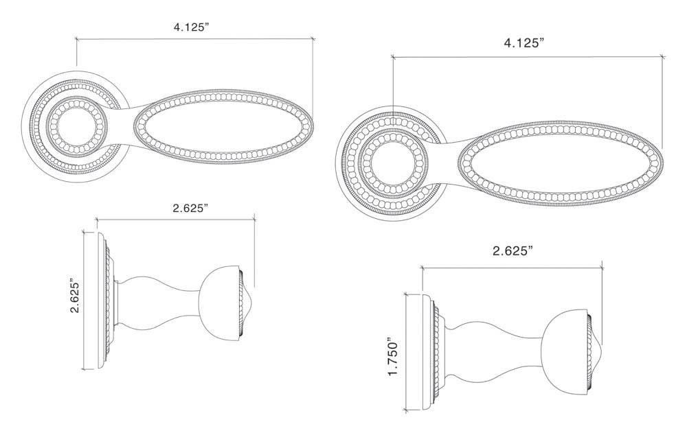 Von Morris 31061 Beaded Lever With Small Beaded Rose, Tubular Latch Sets