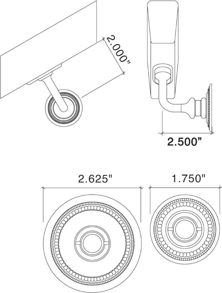 Von Morris 26-56 Handrail Bracket Beaded Rose