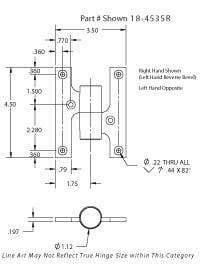 Von Morris 18 Steel Paumelle Hinge - Solid Forged Brass - Heavy Weight