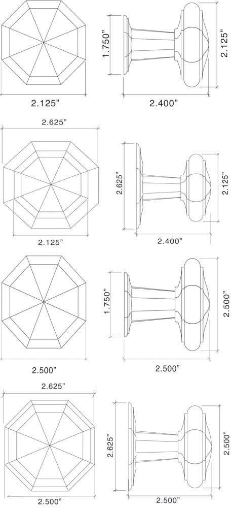 Von Morris 08182 Small Moorestown Knob With Large Moorestown Rose, Tubular Latch Sets