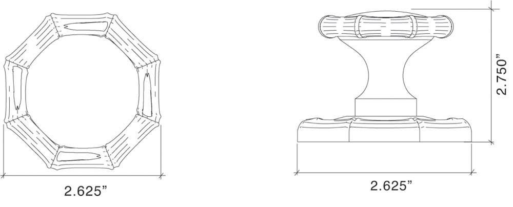 Von Morris 052521 Bamboo Knob With Large Bamboo Rose, Tubular Latch Sets