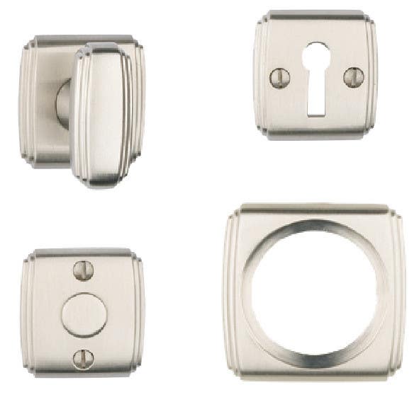 Von Morris 0425/5417 Art Deco Knob With Small Art Deco Rose, Dummy Trim