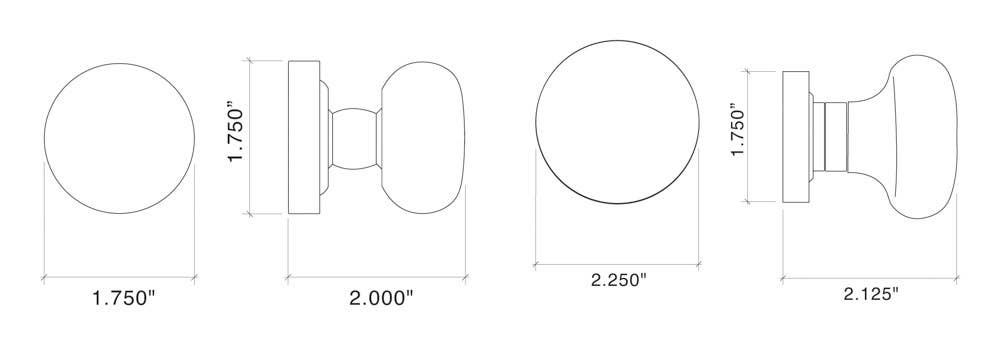 Von Morris 0017/50171 Small Mushroom Knob With Small Traditional Rose, Dummy Trim