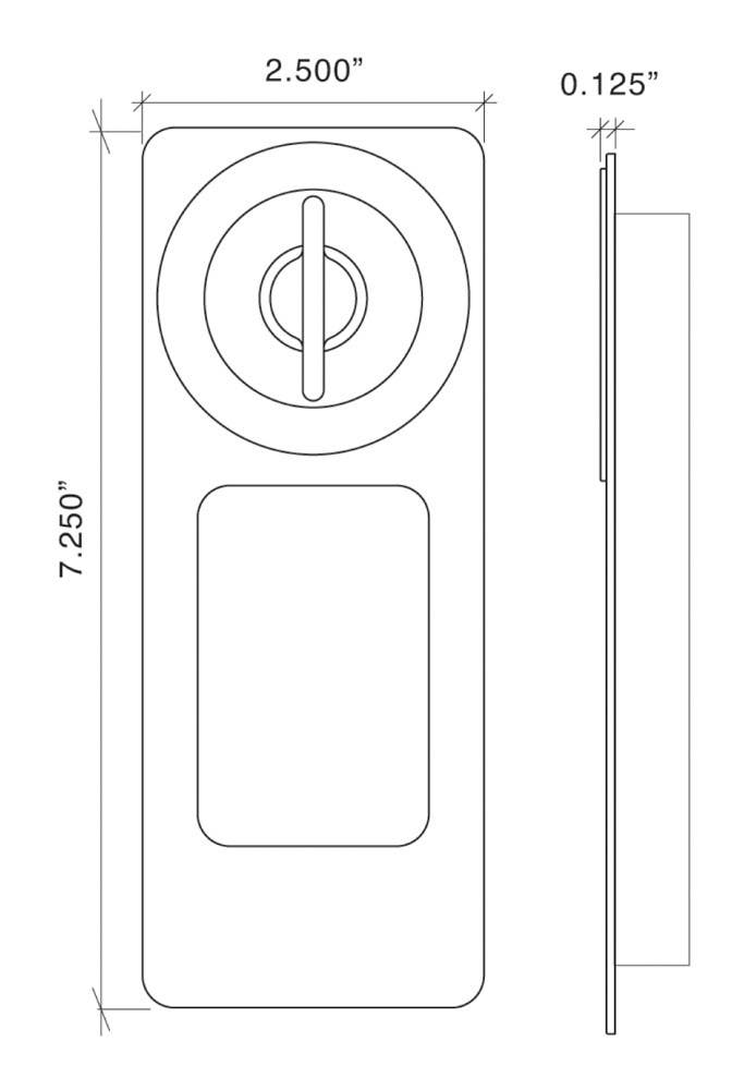 Von Morris 832 Modern Rectangular Pocket Door Plate