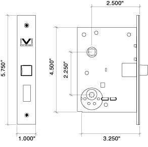 Von Morris 910 Interior Mortise Lock