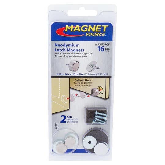 Magnet Source 07572 Neodymium Latch Magnet Kit (2 Sets)