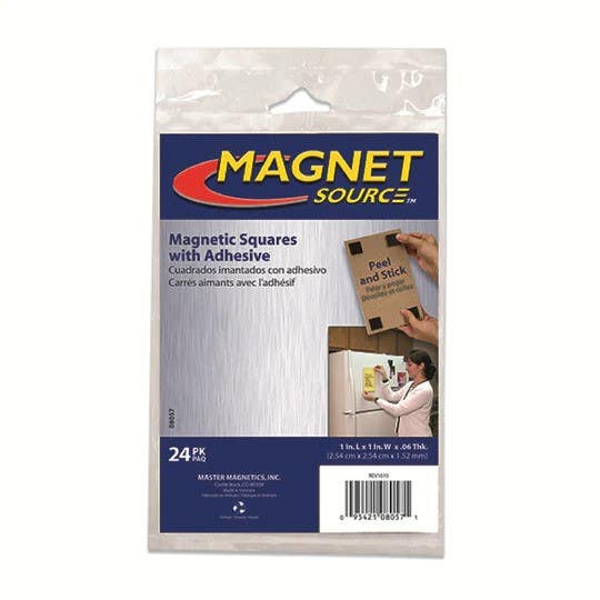 Magnet Source 08057 Flexible Magnet Square w/ Adhesive (24 Pcs)