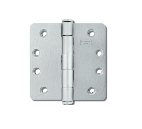 Cal-Royal TBHRC5844 Full Mortise, Plain Bearing Hinge, 4" x 4" 5/8" Radius,Finish-Bright Brass