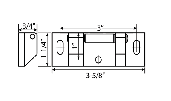 Cal-Royal 660 Roller Strike For Rim Exit Device Only. Optional For 6600