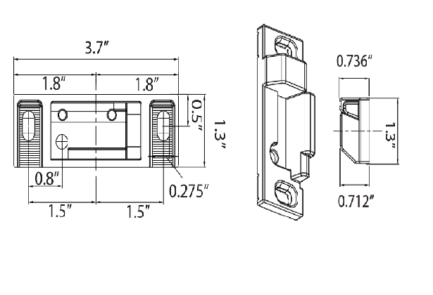 Cal-Royal 938 Surface Applied Strike for Rim Exit Device
