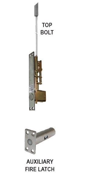 Cal-Royal AUXSLAFLM3 Metal Door Self-Latching Flush Bolt W/ Auxiliary Fire Latch