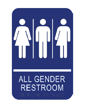 Cal-Royal AGR-71 All Gender W/ Men, Women, And Transgender Logo, W/ Braille, Pictogram