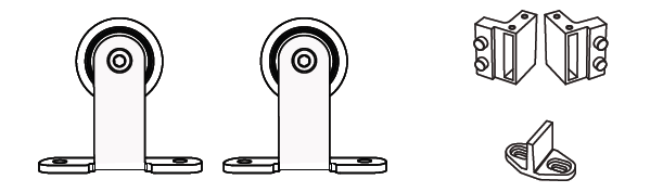 Cal-Royal BDH Sliding Door Set Less Track, Includes-2 Rollers, 2 Stoppers, 2 Anti-Jump Discs, 1 Floor Guide & Complete Mounting Screws