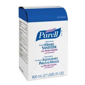 GOJO PURELL Advanced Hand Sanitizer Gel 800 mL Refill for GOJO Bag-in-Box Dispenser, Clear