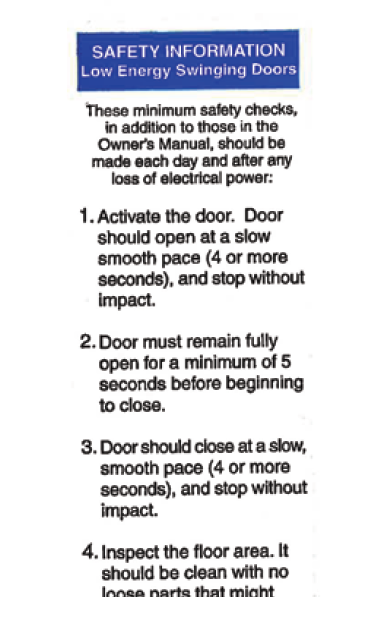 Entrematic W5-625 Low Energy AAADM Decal