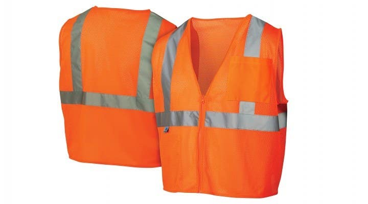 Pyramex RVZ2120SE Type R - Class 2 Self Extinguishing Hi-Vis Orange Safety Vest